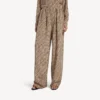 Pantaloni pigiama da donna con monogramma in beige/nero