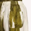 Pantaloni pigiama da donna in twill di seta con stampa “brush scratch” color kaki Pantaloni pigiama da donna in twill di seta con stampa “brush scratch” color kaki