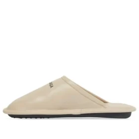 Pantofole da casa in pelle di vitello “Beige” 736288WB7212010