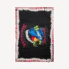 Pareo da uomo con stampa tie-dye estrema in nero/rosso