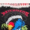 Pareo da uomo con stampa tie-dye estrema in nero/rosso