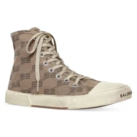 Paris High Top Sneakers “Cotone BB Monogram e gomma bianca” 688756W3RQ12298
