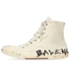 Paris High Top Sneakers “Cotone bianco consumato e gomma bianca con graffiti” 688752W3RR49010