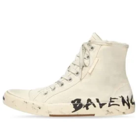 Paris High Top Sneakers “Cotone bianco consumato e gomma bianca con graffiti” 688752W3RR49010