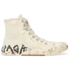 Paris High Top Sneakers “Cotone bianco consumato e gomma bianca con graffiti” 688752W3RR49010