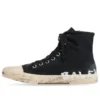 Paris Sneaker ad alto gambale “Cotone nero strappato e gomma bianca con graffiti” 688752W3RR41099