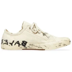 Paris Sneaker bassa “Cotone bianco strappato e gomma bianca con graffiti” 688757W3RR59010