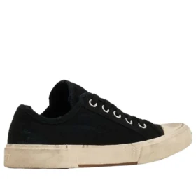 Paris Sneaker bassa “Cotone nero consumato e gomma bianca” 688757W3RC21090