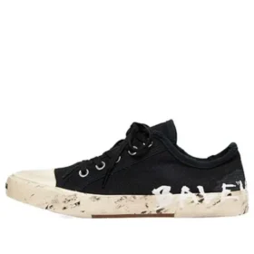 Paris Sneaker bassa “Cotone nero strappato e gomma bianca con graffiti” 688754W3RR51099