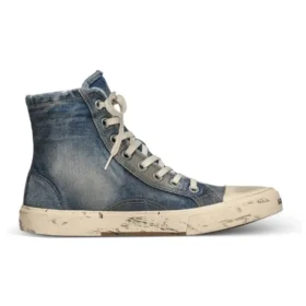 Paris Sneakers “Blue Destroyed Denim and Rubber” 688752W3RCL4090