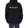Parka oversize in tessuto tecnico con inserto in jersey “Black” 746450TOO321000