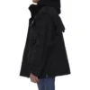 Parka oversize in tessuto tecnico con inserto in jersey “Black” 746450TOO321000