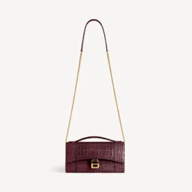 Pochette da donna Hourglass con catena in bordeaux scuro