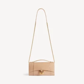 Pochette da donna Hourglass con catena in color nude