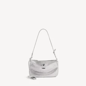 Pochette da donna Rodeo con tracolla a bandoliera e strass in grigio fumo