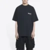 Political Campaign T-shirt, vestibilità larga “Washed Black” 641675TKVJ19034