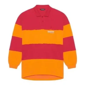 Polo a maniche lunghe con tagli “Raspberry Fluo Orange” 657073TKVA56667
