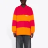 Polo a maniche lunghe con tagli “Raspberry Fluo Orange” 657073TKVA56667