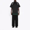 Polo casual da uomo Balenciaga FW21 a doppio strato con maniche corte, nera 661507TKVA51042