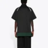 Polo casual da uomo Balenciaga FW21 a doppio strato con maniche corte, nera 661507TKVA51042
