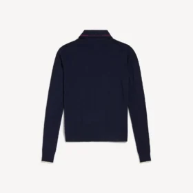 Polo da uomo a maniche lunghe in maglia, colore blu navy Polo da uomo a maniche lunghe in maglia, colore blu navy