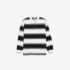 Polo da uomo a maniche lunghe in nero/bianco Polo da uomo a maniche lunghe in nero/bianco