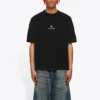 Polo da uomo Balenciaga con stampa alfabetica a maniche corte, nero 612966TJVD91034