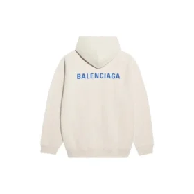 Polo da uomo in pile Balenciaga a maniche lunghe, bianco crema 600583TJVA89055