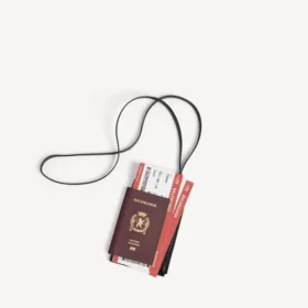 Porta passaporto e cellulare da uomo in bordeaux