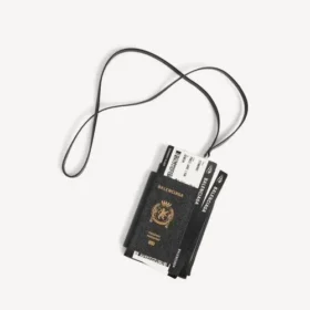 Porta passaporto e cellulare da uomo in nero