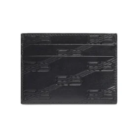 Portacarte con monogramma in rilievo in confezione “Nero” 717763210JS1000