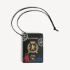 Portacarte e passaporto da uomo con ciondolo, nero/multicolore Portacarte e passaporto da uomo con ciondolo, nero/multicolore