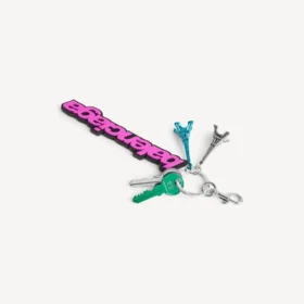 Portachiavi/ciondolo da motociclista Balenciaga da donna in rosa/nero