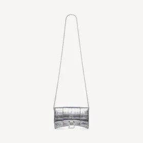 Portafoglio da donna Hourglass con catena in argento