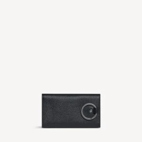 Portafoglio da uomo con anello a molla, colore nero