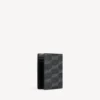 Portafoglio da uomo iconico a doppia piega verticale in tela rivestita BB Monogram, nero/grigio