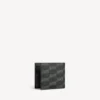 Portafoglio da uomo pieghevole quadrato della linea Signature in tela rivestita BB Monogram, nero/grigio