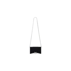 Portafoglio Hourglass in jersey di velluto con catena “Black” 6560502AAPT1000