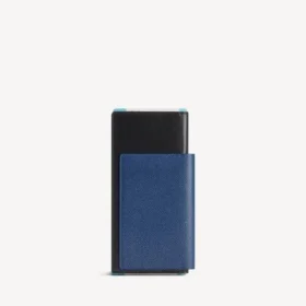 Portafoglio lungo da uomo per passaporto con 1 biglietto, blu passaporto