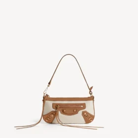 Portamonete da donna City con tracolla in beige/cammello