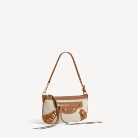 Portamonete da donna City con tracolla in beige/cammello