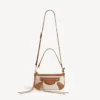 Portamonete da donna City con tracolla in beige/cammello