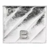 Portamonete e portacarte Crush con patta, trapuntato metallizzato “Silver” 766461210IW8110