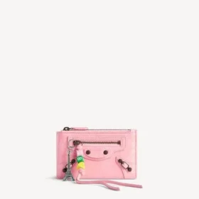 Portamonete e portacarte da donna City lungo in rosa vintage