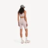 Pantaloncini da ciclismo da donna senza cuciture in stile techwear, color nude