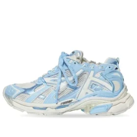 Runner Sneakers “Bianco, azzurro chiaro, rete e nylon” 677402W3RB29744