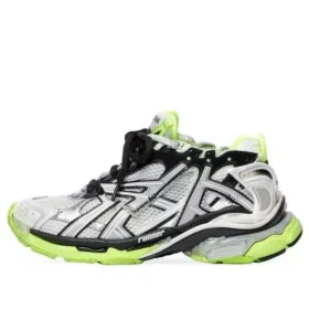 Runner Sneakers “Mesh e nylon bianco, nero e giallo neon” 677403W3RBP1093