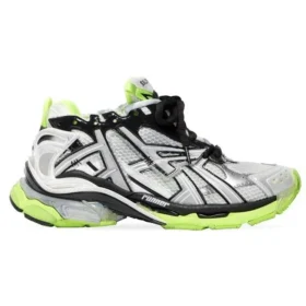 Runner Sneakers “Mesh e nylon bianco, nero e giallo neon” 677403W3RBP1093