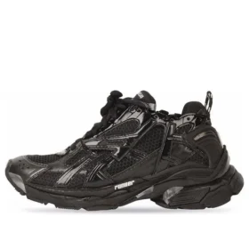 Runner Sneakers “Rete nera e nylon con decorazioni trasparenti multicolori” 677402W3RB11000