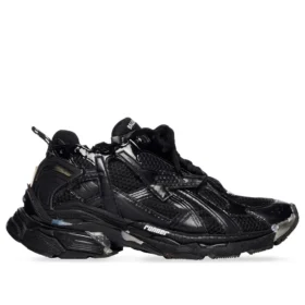 Runner Sneakers “Rete nera e nylon con decorazioni trasparenti multicolori” 677402W3RB11000